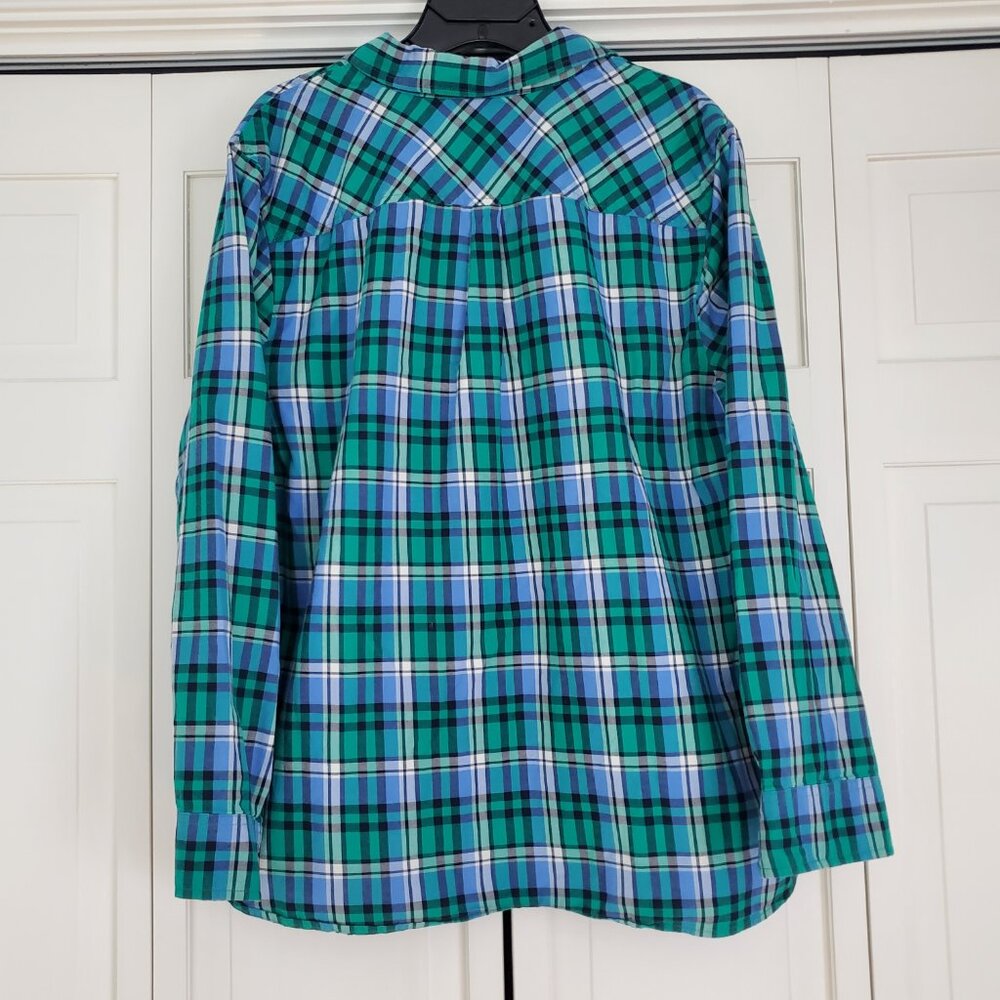 Talbots Classic Cotton Shirt - Singing Plaid XL - Picture 4 of 11